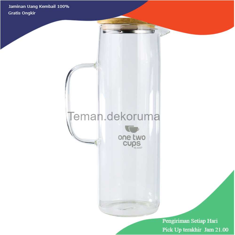 TD-AI005 One Two Cups Teko Pitcher Teh Kopi Borosilicate Glass 1380ml - YS-6337