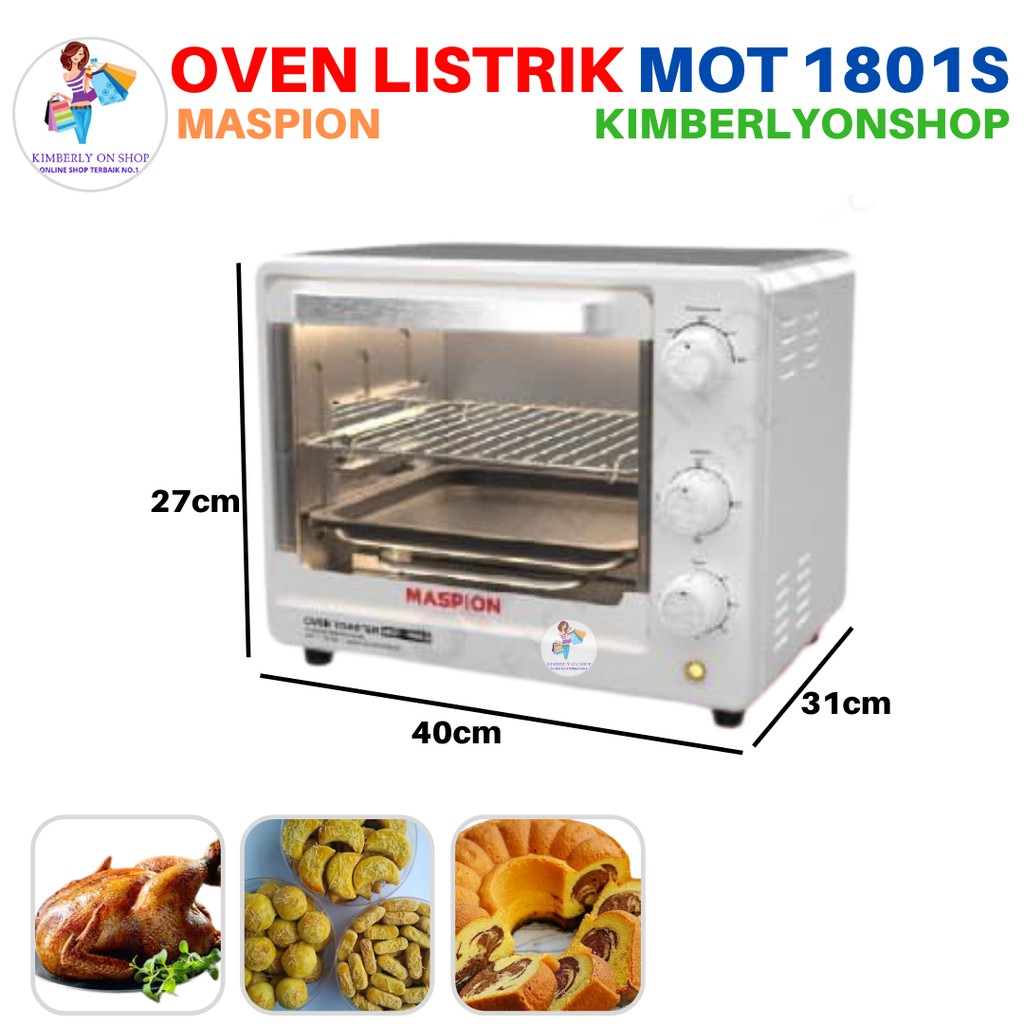 Kimberlyonshop Oven Listrik Toaster MOT 1801S Kapasitas 18 Ltr Maspion