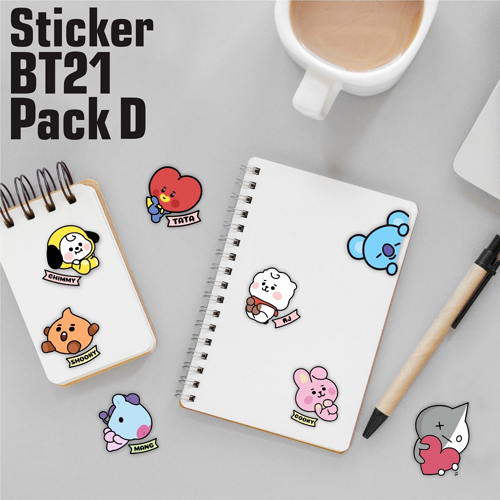 Sticker Pack Tumblr Aesthetic  BTS Bangtan BT21 Waterproof Hiasan Laptop Botol Tumbler Case Hp DIY Stiker Laptop Notebook