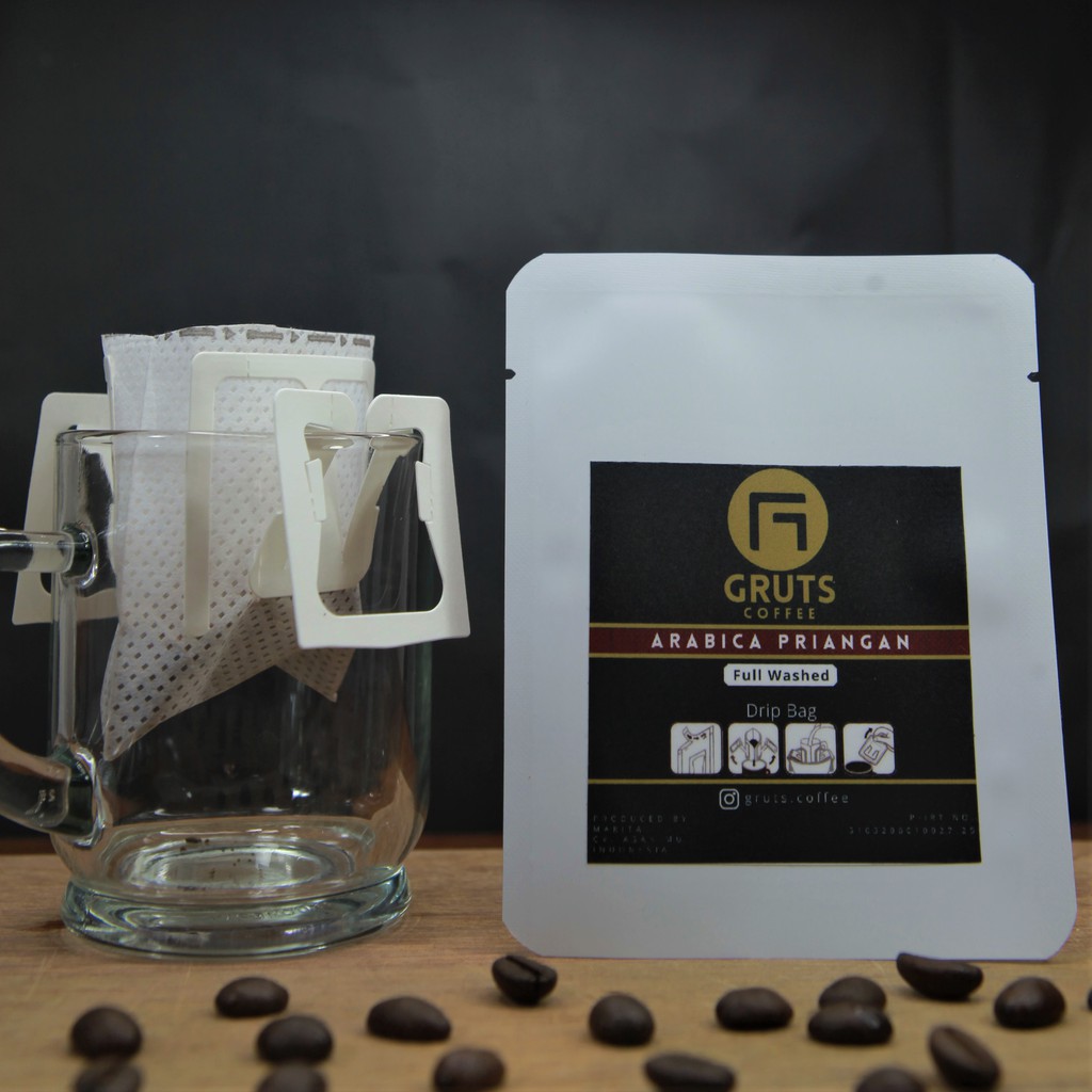 

Gruts Coffee ARABICA PRIANGAN kemasan Drip Bag 13 gram
