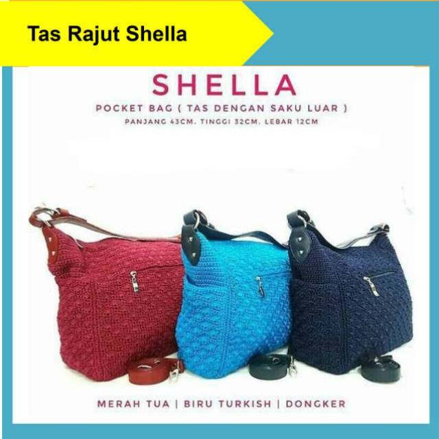 Tas Rajut Wanita Shoulderbag Selempang Fashion Shella Handmade Asli Jogja