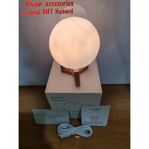 Huawei 3D printed moon night light table lamp-lampu tidur original