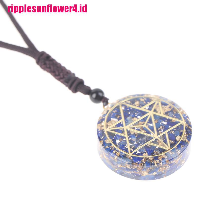 Seven Kalung Tali Dengan Liontin Kristal Chakra Seven Blue Orgonite Untuk Wanita