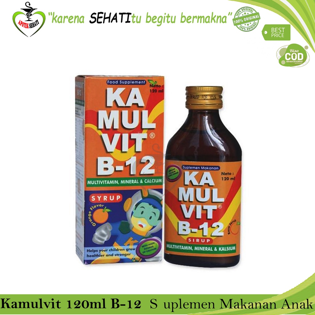 Kamulvit B12 Sirup 120 ml Rasa Jeruk Suplemen Kesehatan