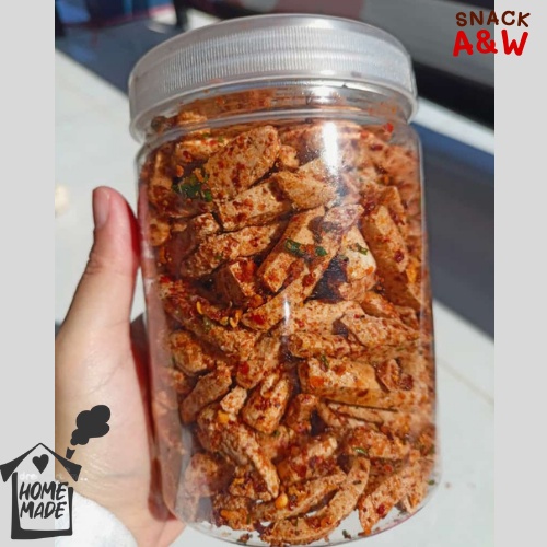 

BASRENG PEDAS RENYAH DAUN JERUK/BASRENG PEDAS GURIH KEMASAN TOPLES/basreng toples 250 gr