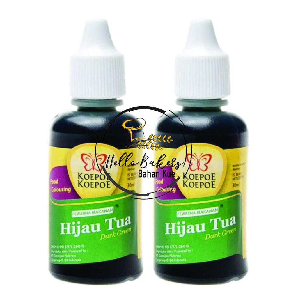 

PEWARNA HIJAU TUA 30 ML KOEPOE KOEPOE / FOOD COLORING / KOEPOE HIJAU TUA