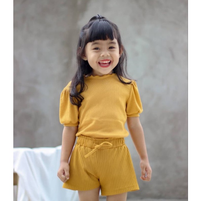 Kaos Sela top / candy knit balon 1-4 tahun / kaos atasan lengan balon anak perempuan