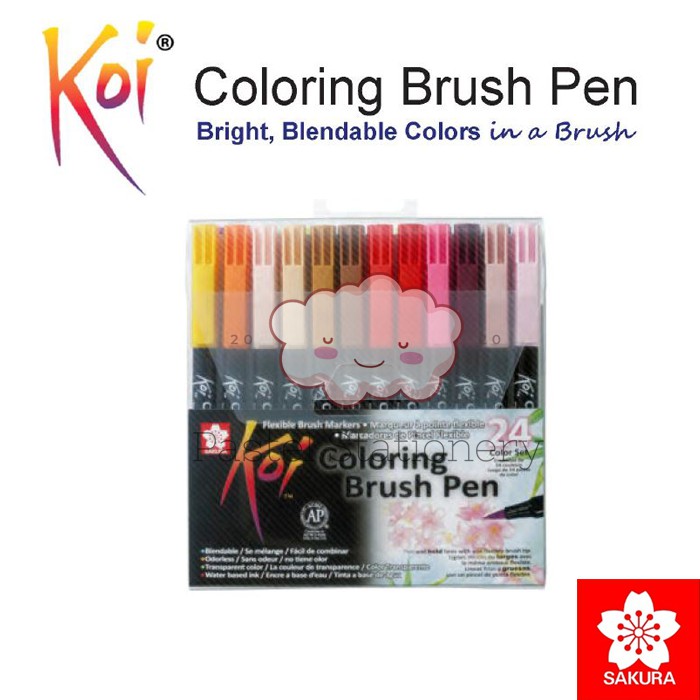 

Sakura Koi Coloring Brush Pen Set 24 Colors - Spidol Kuas Warna