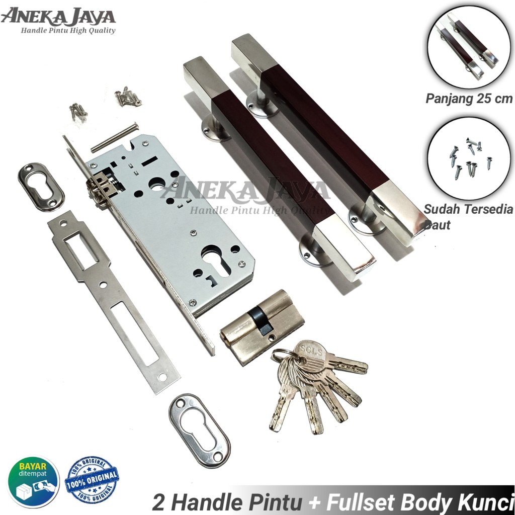 Satu set handle kunci pintu rumah 25 cm murah minimalis tarikan pintu stainless gagang pintu terbaru