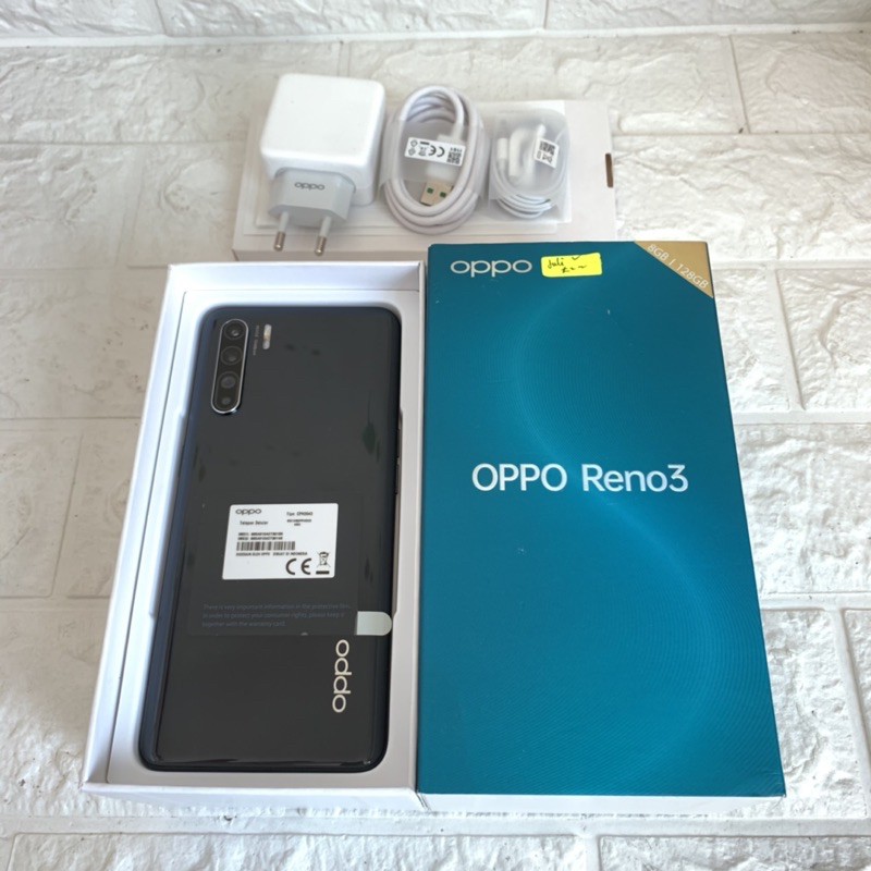 Oppo Reno 3 Hitam ram 8GB 128GB Bekas - Mulus - Garansi Resmi - second