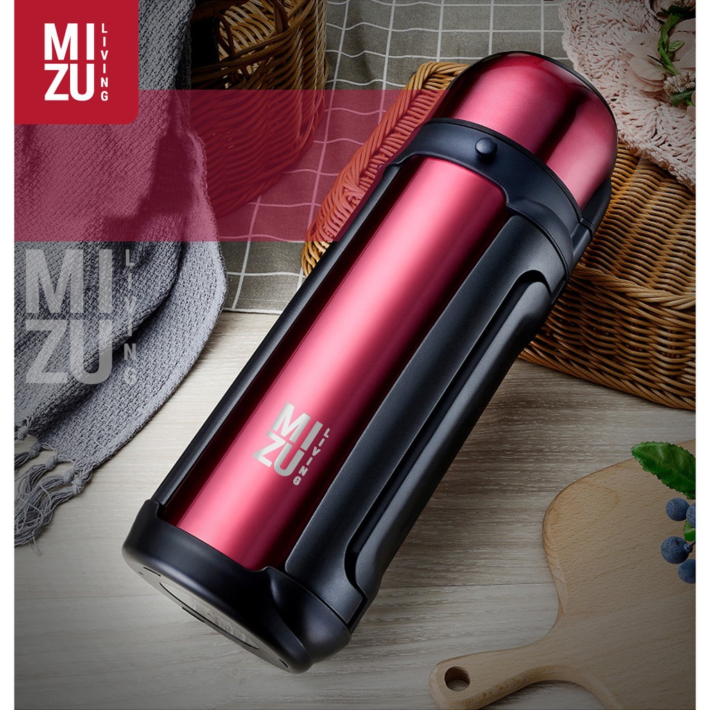 MIZU EXPEDITION 1500ml 2000ml Vacuum Thermos Bottle TAHAN 48 JAM Termos Botol Air Panas Air Es-1500ml RED