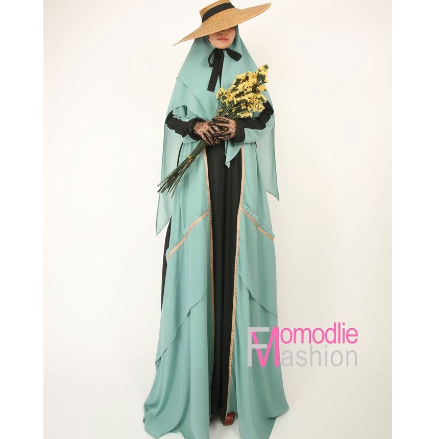 gamis syari, Gamis Kondangan Gamis Panjang Gamis Warna Mint, Mozza syari set by momodlie fashion