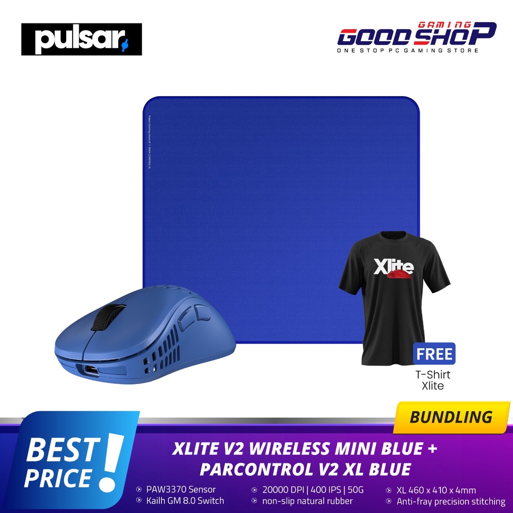 Bundling Promo XLite V2 Mini Wireless + Paracontrol Mousepad V2 (Blue)