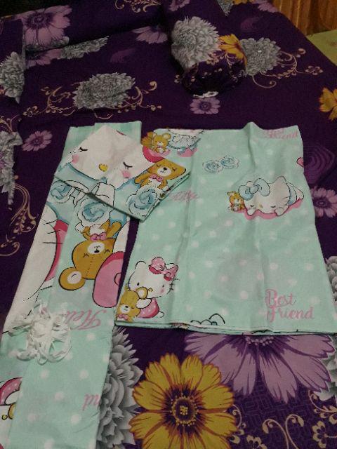 Sprei Double 160x200 And 140x200 Bahan Katun Star Cvc Lokal  Bisa Custom Ukuran  Kotak Pesan