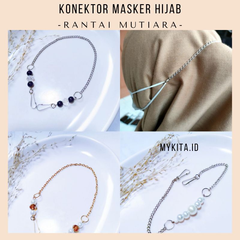 Konektor Masker Rantai Konektor Masker Mutiara Konektor Masker Hijab Konektor Masker Murah [Rantai M