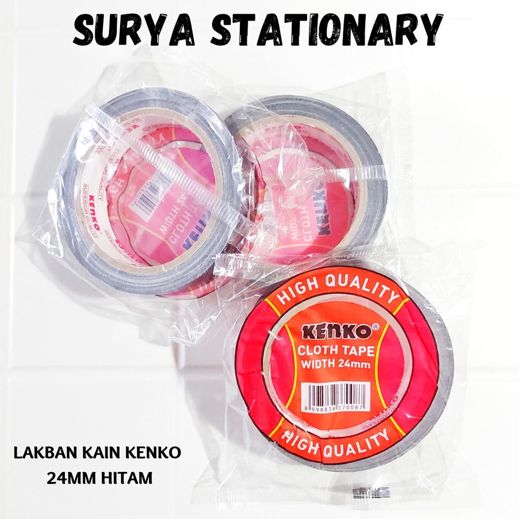 LAKBAN KENKO 24MM HITAM (RED CORE) / LAKBAN KENKO 24MM