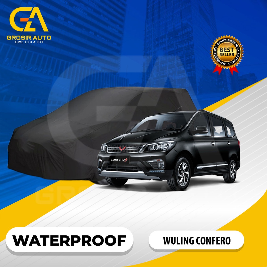 Sarung Body Cover Mobil Hitam /Sarung Penutup Mobil WULING CONFERO Waterproof