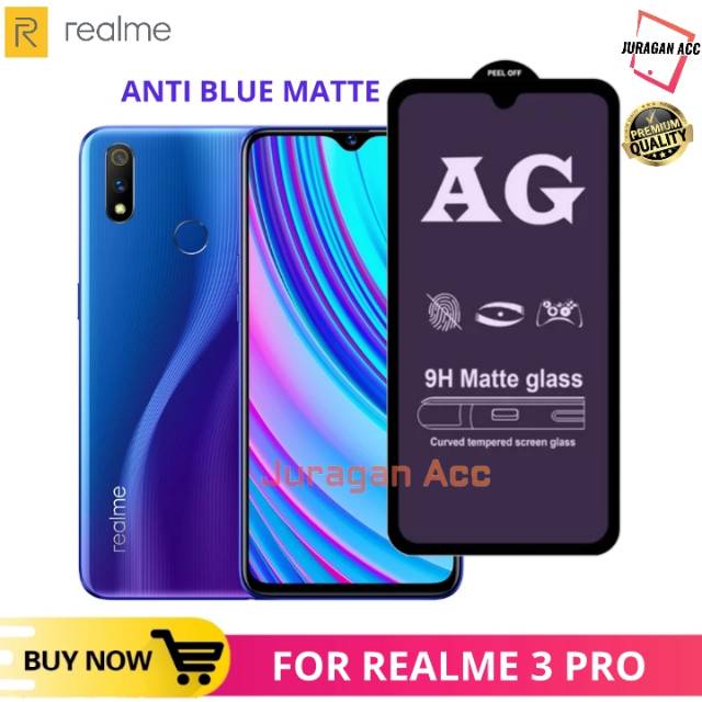 ANTI BLUE MATTE REALME 3 PRO FULL LAYAR - TG ANTI GORES BLUE LIGHT RAY REALME 3PRO SCREEN PROTECTOR