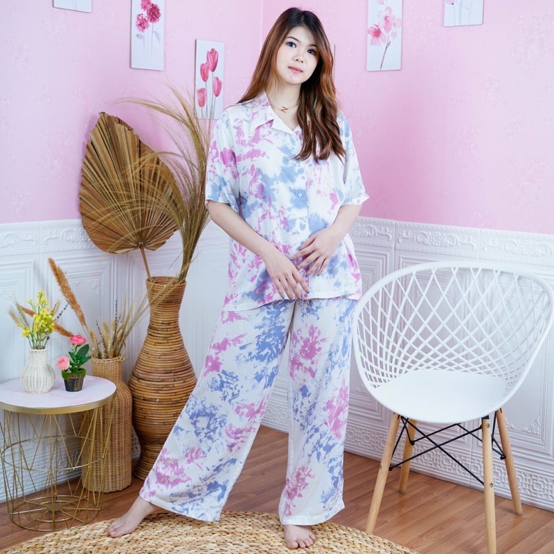 Setelan piyama tie dye / Baju tidur tie dye / piyama set tie dye / Tie dye set baju tidur CP tie dye