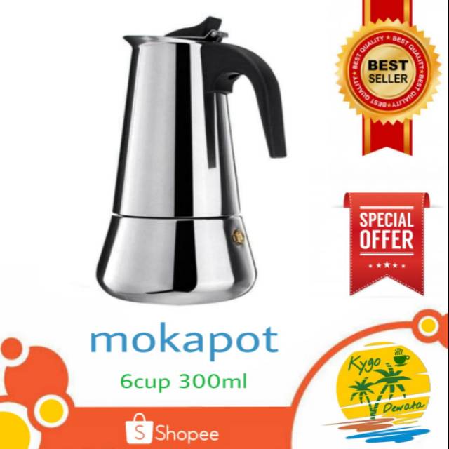 Moka pot coffee maker 6cup / moka pot espresso maker 6 cup / coffee pot / kopi espresso maker 300ml