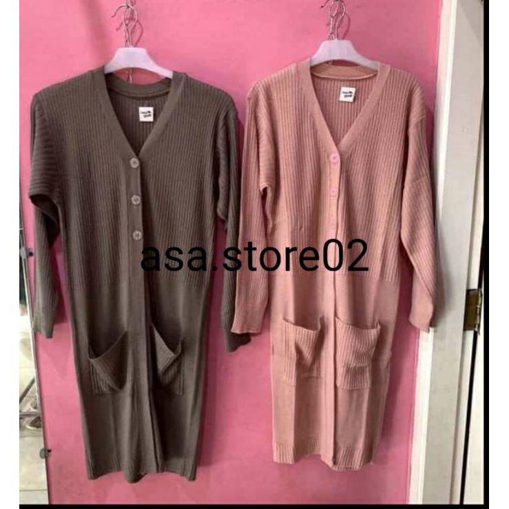 LONG CARDI KANCING 3 /Outer Rajut Wanita/Cardygan Rajut Murah