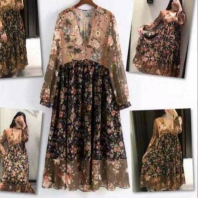 Long tunik zara choco import ori bangkok