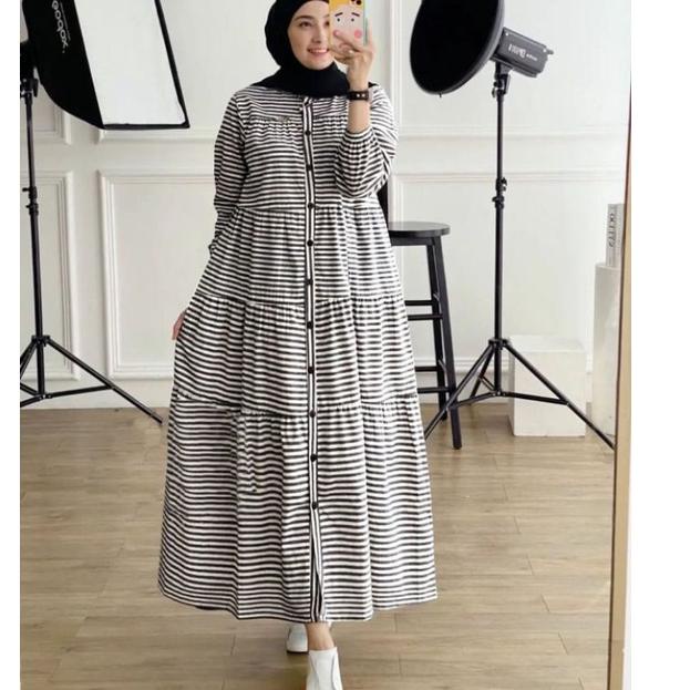 S8A0 MIDI DRESS KONDANGAN MOTIF SALUR TERBARU DRESS TERLARIS KEKINIAN MIDI DRES WANITA REMAJA KEKINI