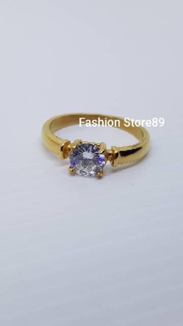 Cincin tunangan / cincin nikah / cincin couple titanium gold white Antikarat