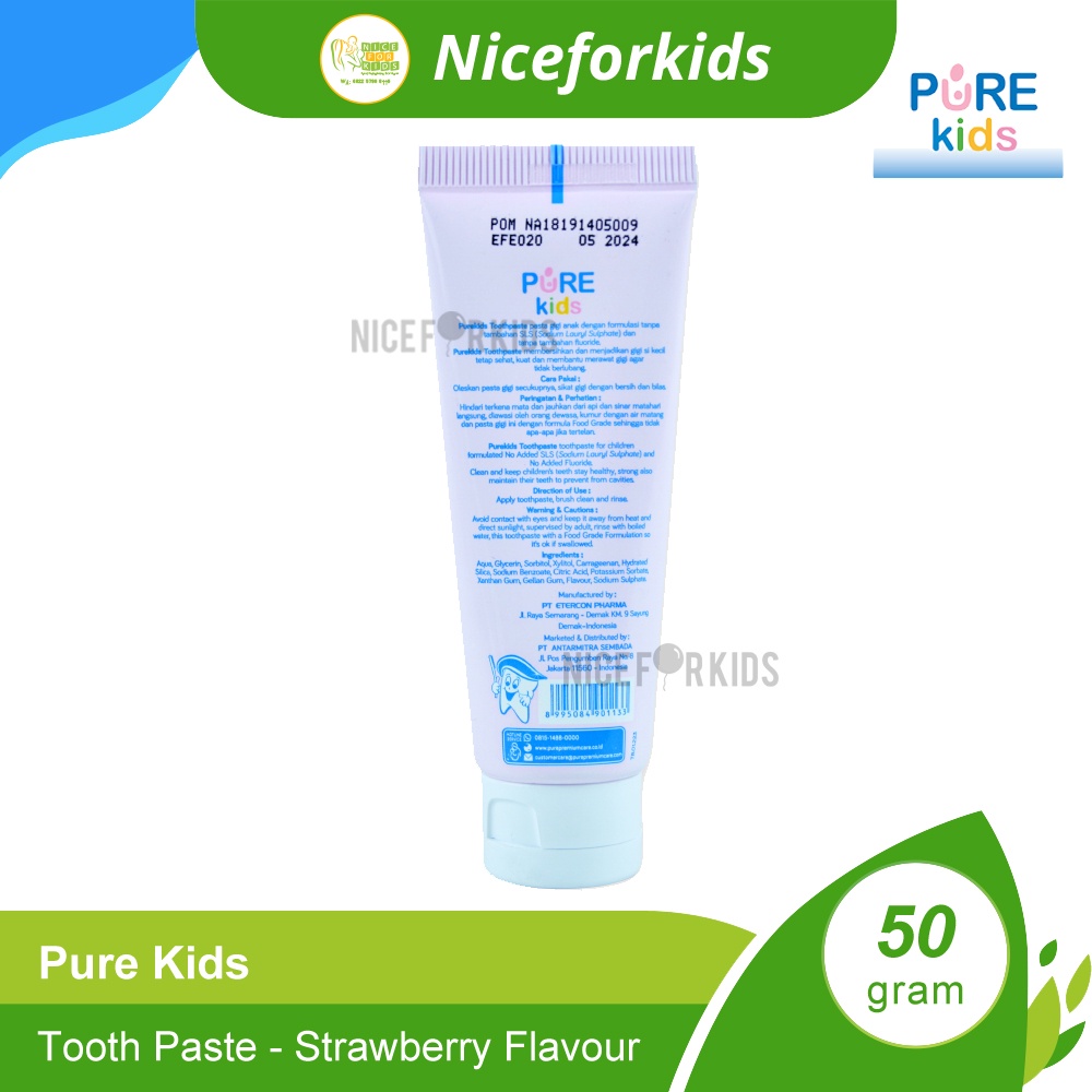 Pure Kids Toothpaste / Pasta Gigi Anak 50g/ Odol Pure bb