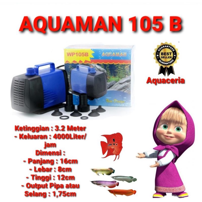 Aquaman 105 B pompa celup kolam ikan power head 105B