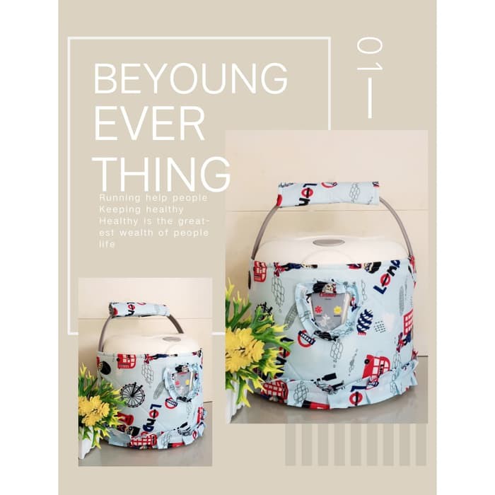 Cover Magic Com Bahan Katun London Blue | Sarung Magic Com | Tutup Magic Com