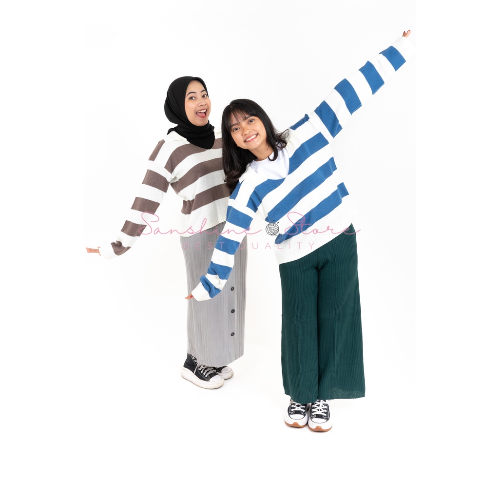 FUJI SWEATER RAJUT CROP TOP BLASTER OVERSIZE PREMIUM