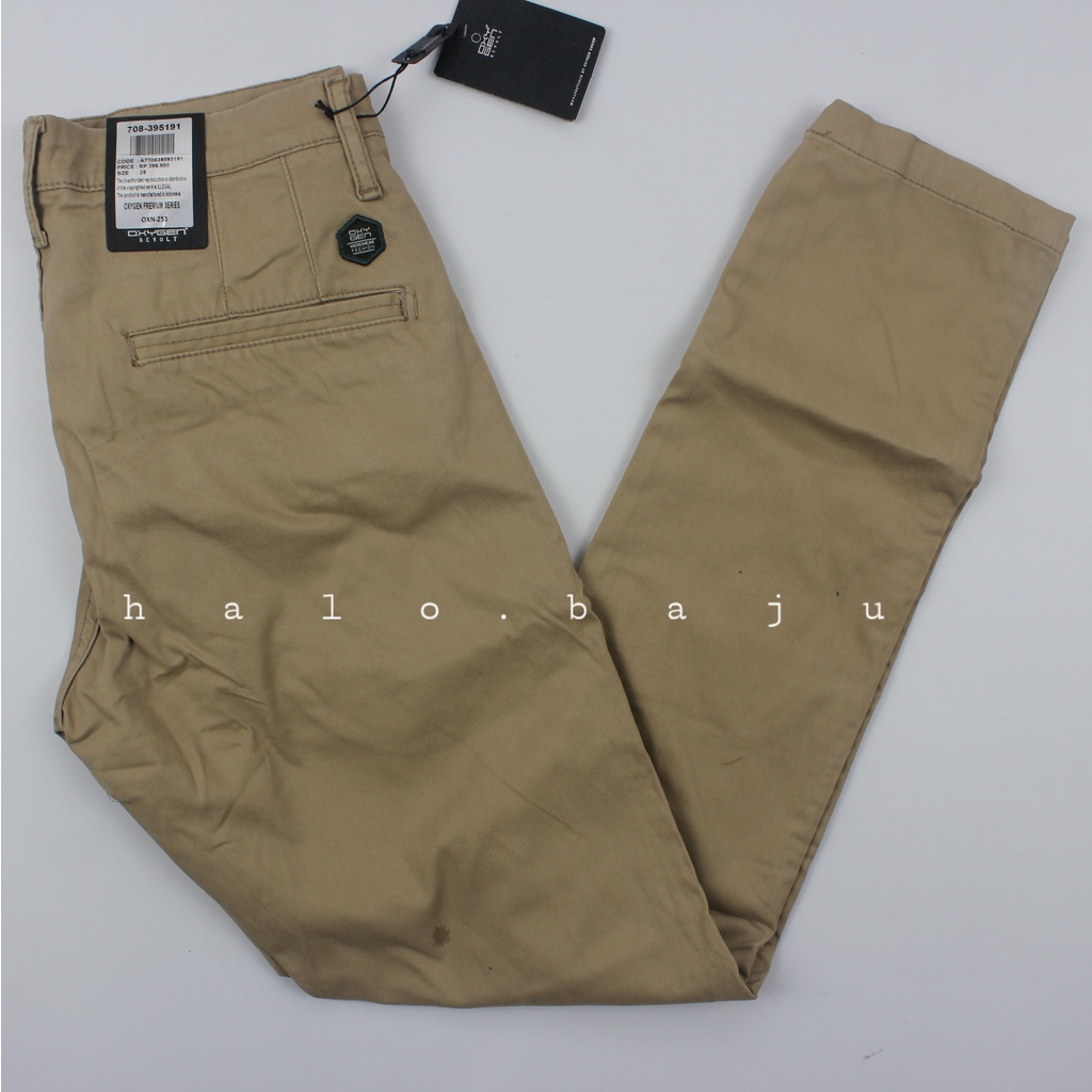 OXYGEN DENIM ORIGINAL (708-395191) Celana Chinos - Katun Pria Slim Fit Stretch (Karet)
