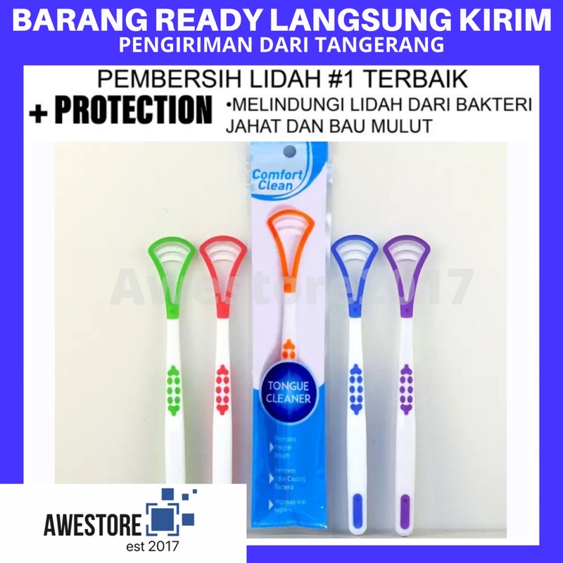 COMFORT CLEAN Alat Pembersih Lidah Tongue Cleaner Scraper Sikat Import