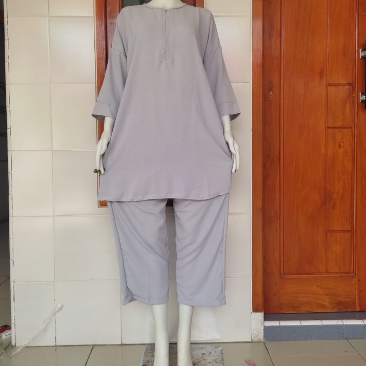 setelan wanita jumbo air flow busui / one set atasan dan celana jumbo XXXXXL