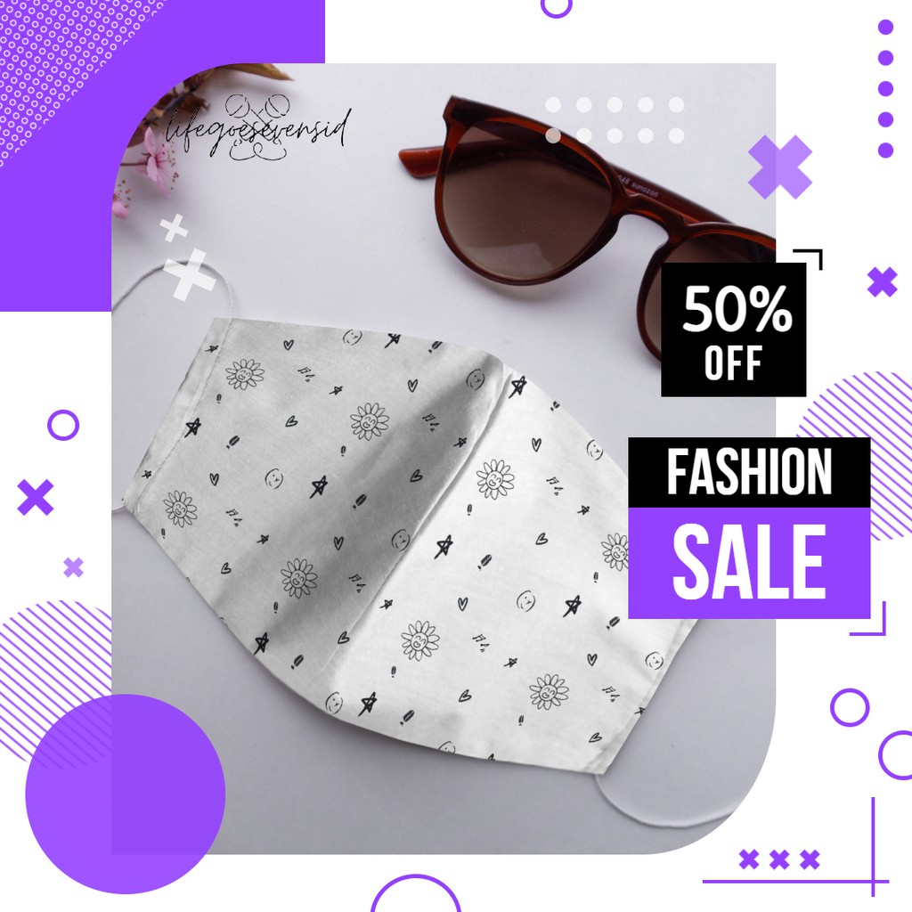 Masker Karakter Duckbill Kain 3 Lapis ply BTS BT21 Dynamite J Hope Ddaeng Album Doodle V Taehyung