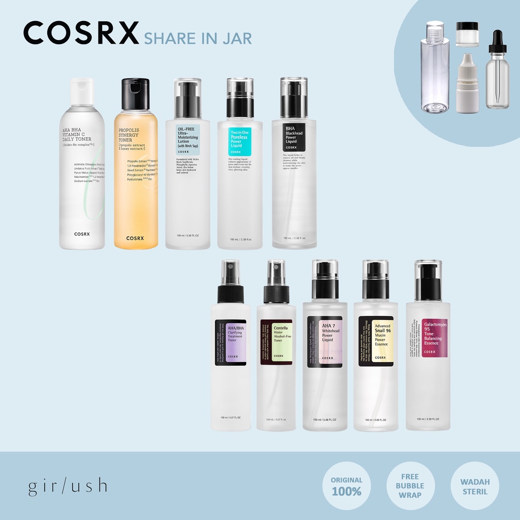 (SHARE) COSRX AHA/BHA Centella Toner Liquid Vit C Porpolis Synergy Moisturizing Lotion Snail Essence