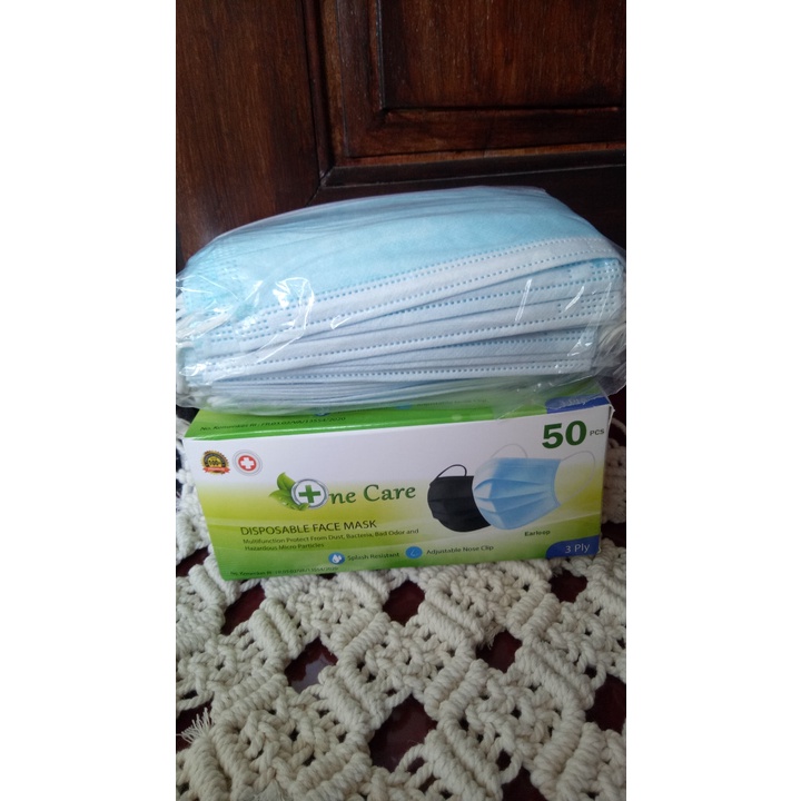 Masker One Care ORIGINAL / Masker 3ply One Care / Masker Biru KEMENKES / Masker 3ply / Masker Biru /