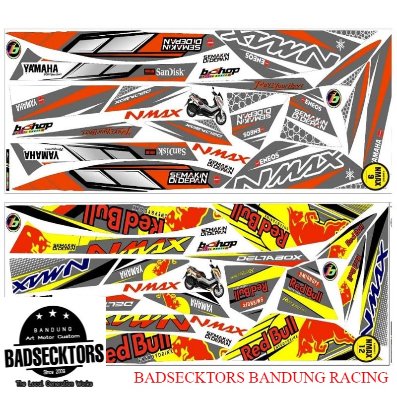 STICKER STRIPING SEMI FULL YAMAHA NMAX REDBULL YELLOW keren
