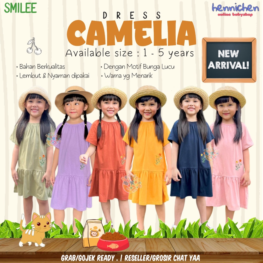 PROMO 7.7 Smilee Dress Camelia 1-5 Tahun Lucuna Dress Fashion Bunga Anak Perempuan