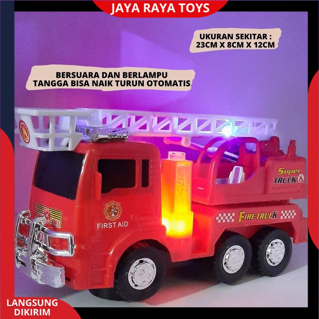 (PROMO) Mainan Mobil Pemadam Kebakaran Besar-Truck Damkar berlampu dan suara All Size Model Complete