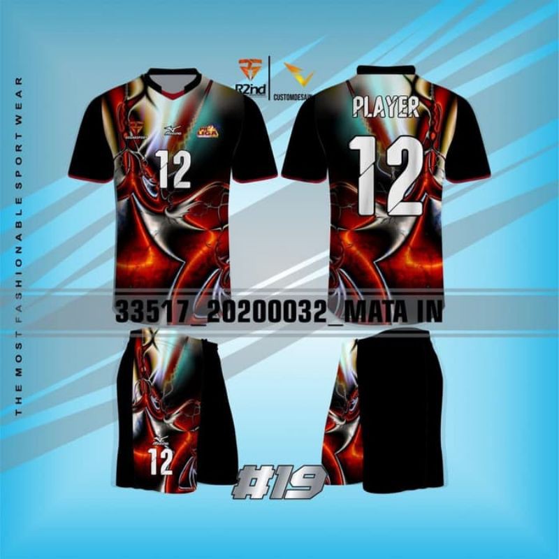 Jersey voli  pria & wanita/kaos volley printing original Regar sport