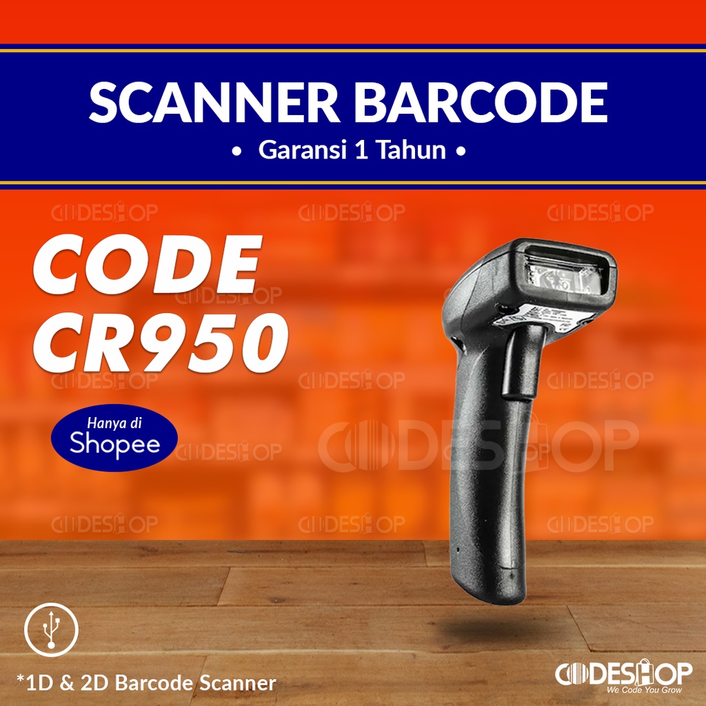 Code CR950 Scanner Barcode Handheld 2D QR Code