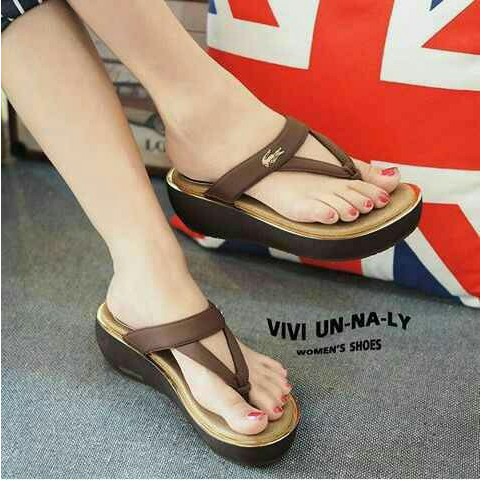 SANDAL WEDGES JEPIT CROCODILE CEWEK WANITA HAK TINGGI SANDAL WEDGES JEPIT CROCODILE CEWEK WANITA HAK TINGGI