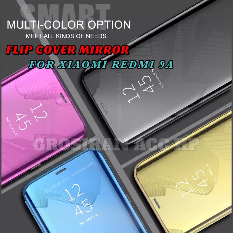 Flip Smart Mirror XIAOMI REDMI 10 7 7A 8 8A PRO 9 9A 9C 9T Auto Lock Clear Case Standing Cover