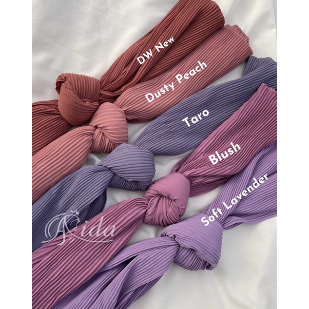 Pashmina FULL Plisket Lidi Kecil Jahit Tepi Tanpa Garis Tengah Premium