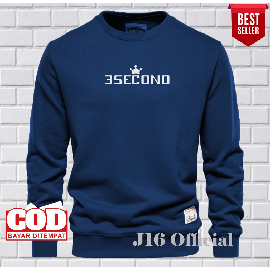 3SECOND Crewneck Pria Wanita Bahan Cotton Fleece Tebal Premium DISTRO