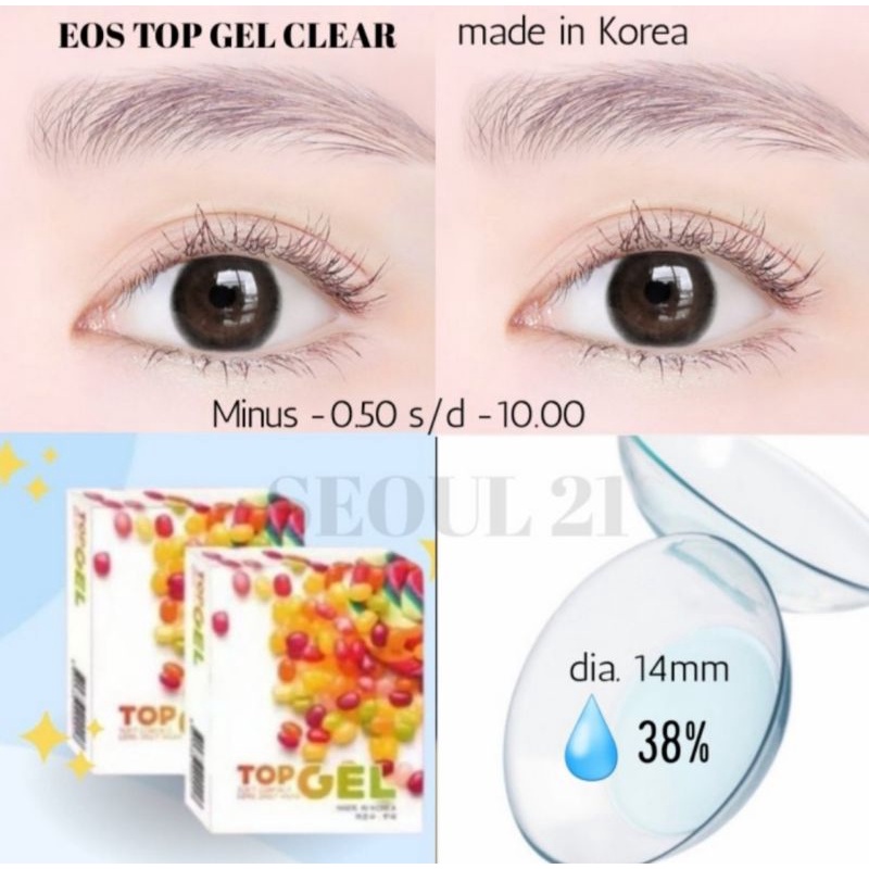 SOFTLENS BENING TRANSPARAN MINUS TOP GEL CLEAR by EOS  -0.50 s.d -10.00