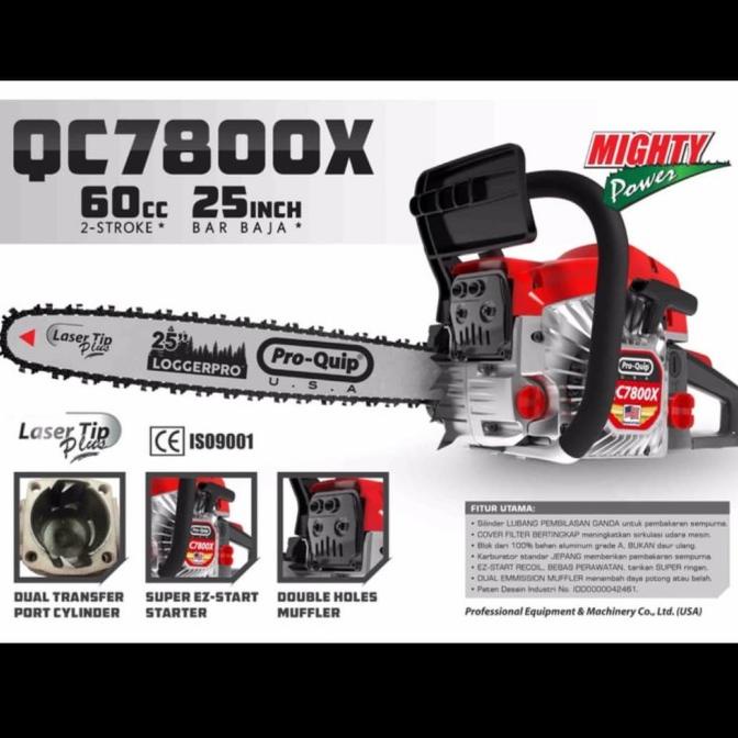 Mesin Chainsaw 25 Inch Proquip Qc7800X Murah