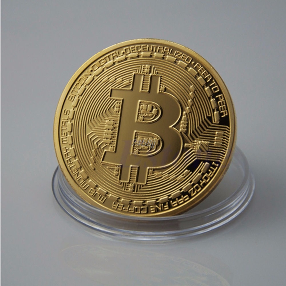 Miniatur Coin Bitcoin Gold Plated